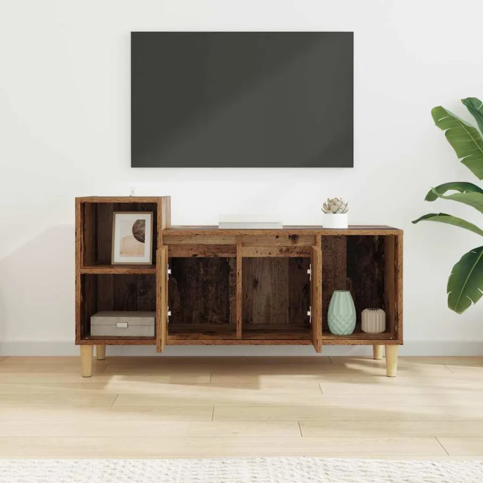 vidaXL TV-kast 100 x 35 x 55 cm Oud Hout Bewerkt hout bruin, foto 3