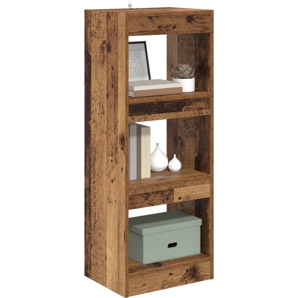 vidaXL Boekenkast 3-laags 40 x 30 x 103 cm Bewerkt hout Oud hout Bruin