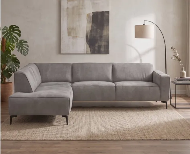 Meubelplaats Hoekbank Varello Antraciet - Tauro 02 – Ottomane links – 270x209 cm Antraciet Antraciet
