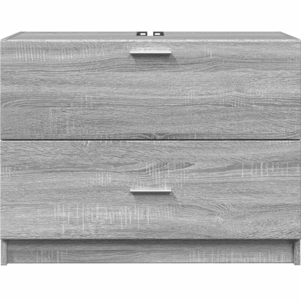 vidaXL Wastafelkast 78x37x59 cm bewerkt hout grijs sonoma eikenkleurig, foto 4