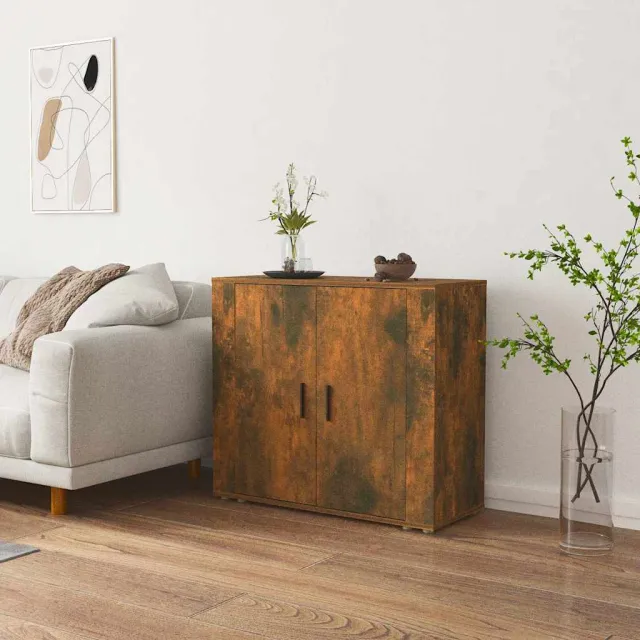 vidaXL Dressoir 80x33x70 cm bewerkt hout gerookt eikenkleurig Bruin