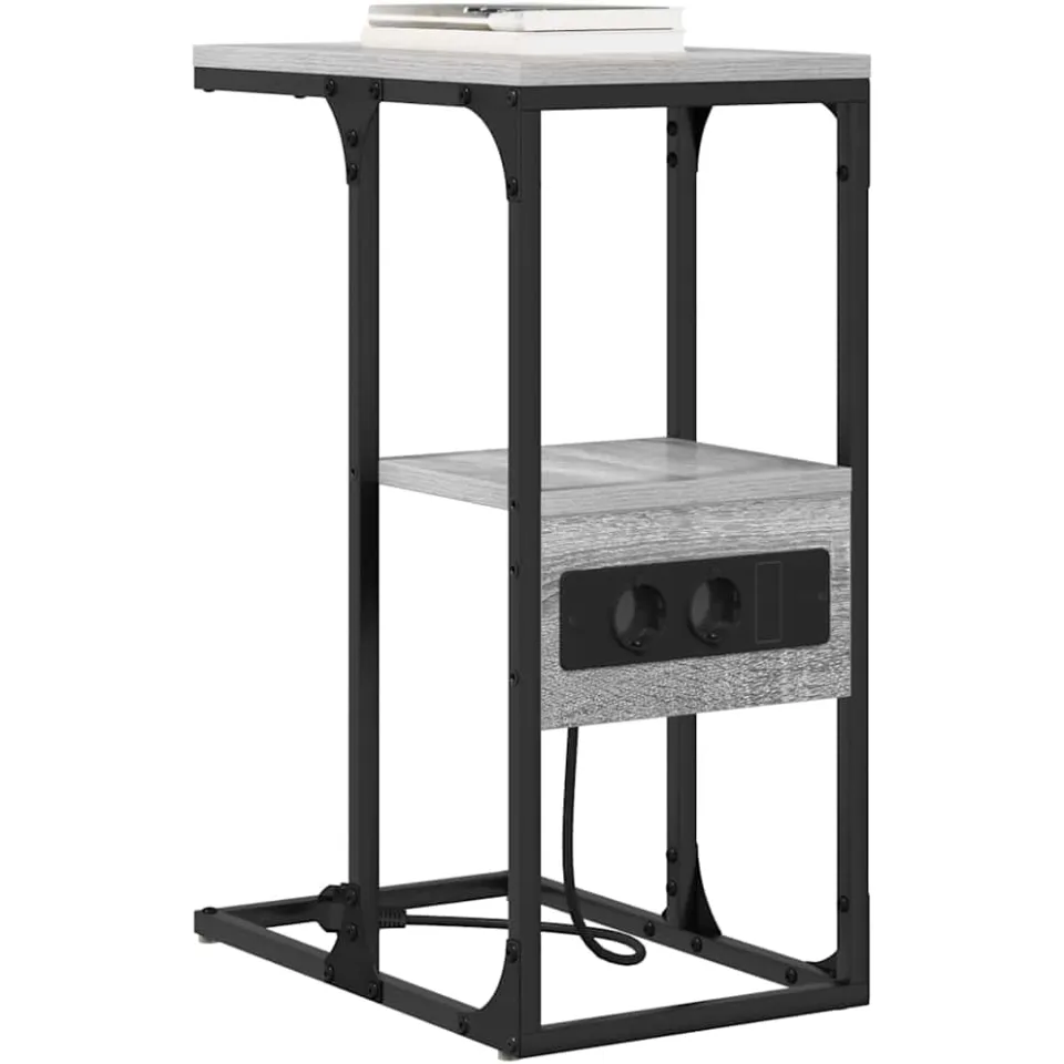 vidaXL Nachtkastje Grijs Sonoma 41,5 x 26 x 60,5 cm Bewerkt hout