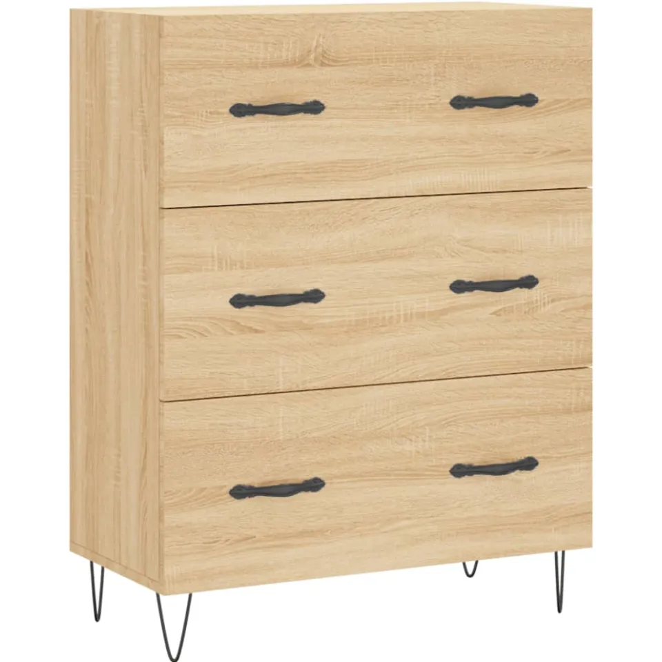 vidaXL Dressoir 69,5x34x90 cm bewerkt hout sonoma eikenkleurig, foto 3