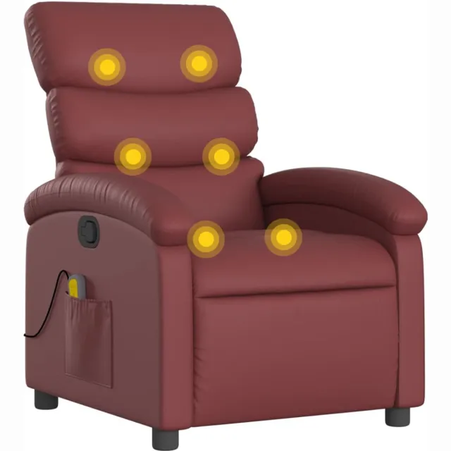 vidaXL Massagestoel - verstelbaar - kunstleer - wijnrood