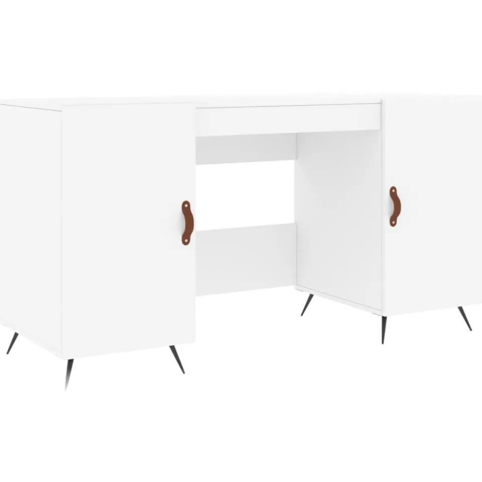 vidaXL Bureau 140x50x75 cm bewerkt hout wit, foto 3