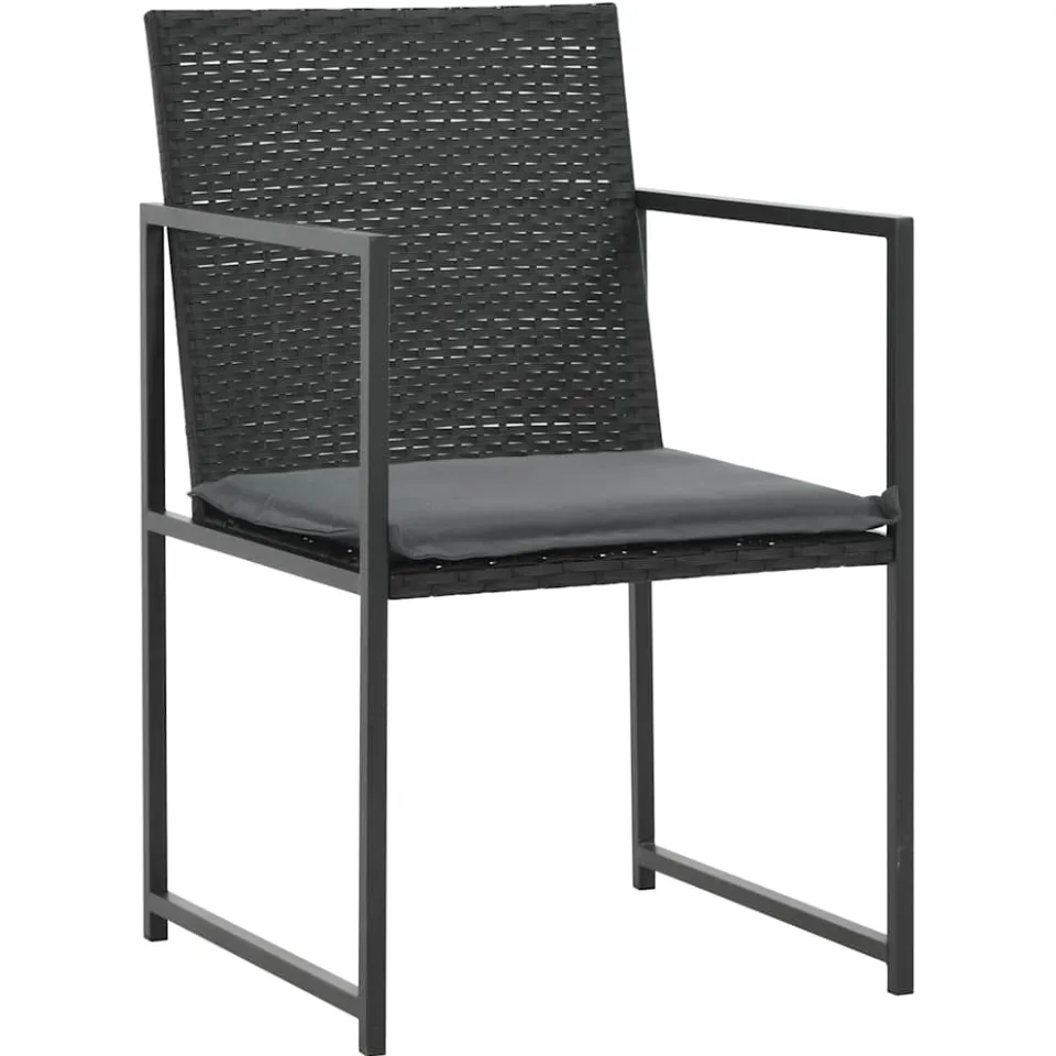 vidaXL 7-delige Tuinset met kussens poly rattan zwart, foto 3