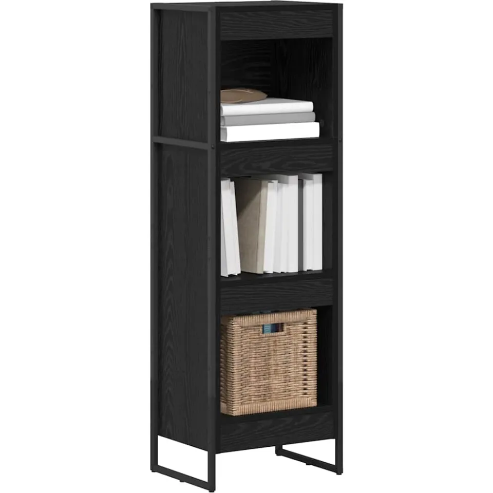 vidaXL Boekenkast 40 x 30 x 121 cm Bewerkt hout Zwart Eiken, foto 2