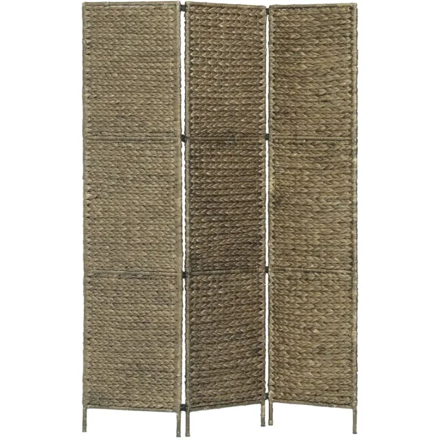 vidaXL Kamerscherm met 3 panelen 116x160 cm waterhyacint bruin