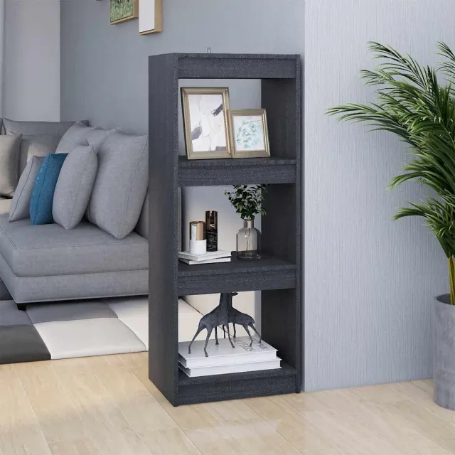 vidaXL Boekenkast/kamerscherm 40x30x103,5 cm massief grenenhout grijs