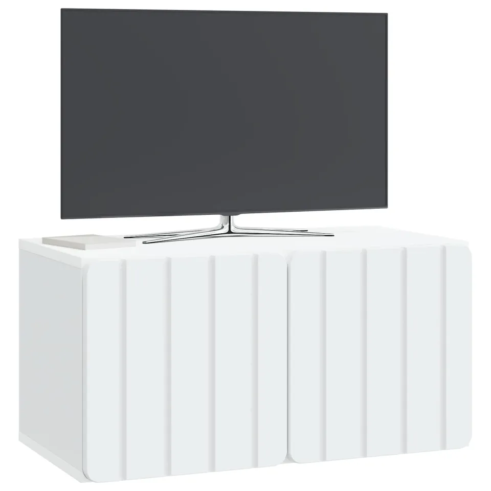 vidaXL Wandbeugel TV-kast 59,5 x 31 x 30 cm Wit Bewerkt hout