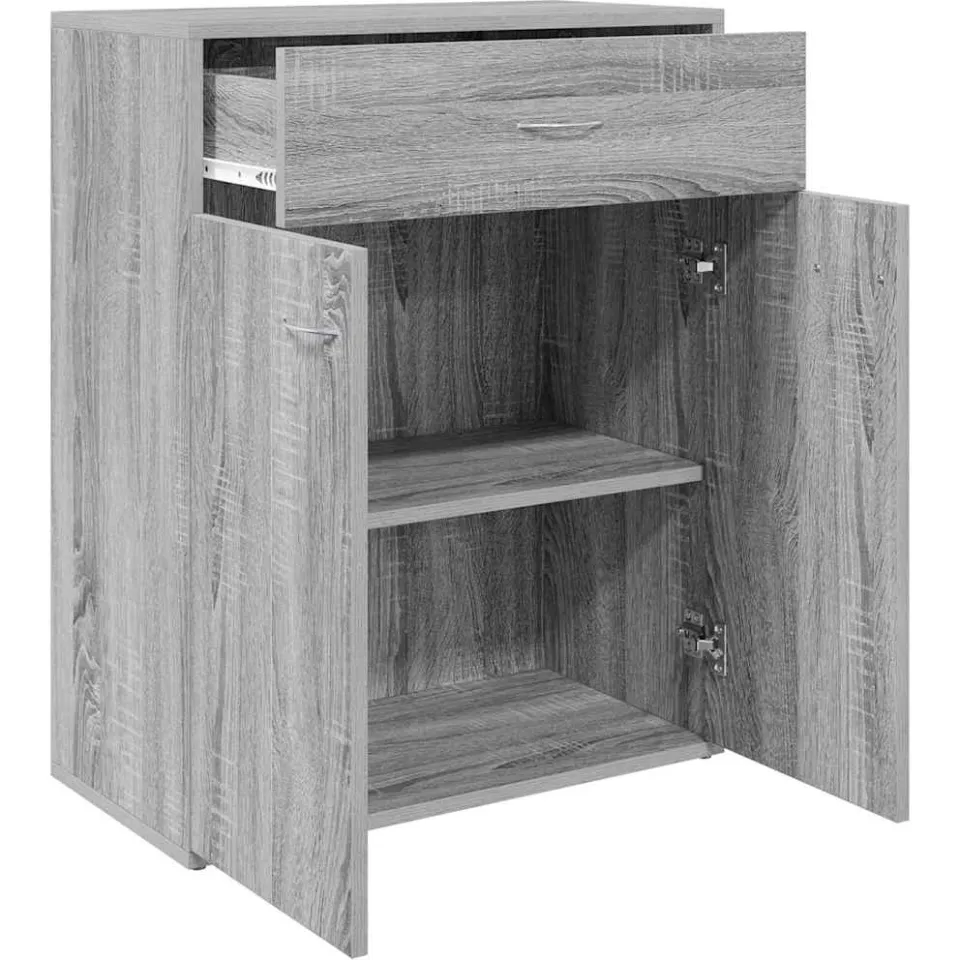 vidaXL Dressoir 60x30x75 cm bewerkt hout grijs sonoma eikenkleurig