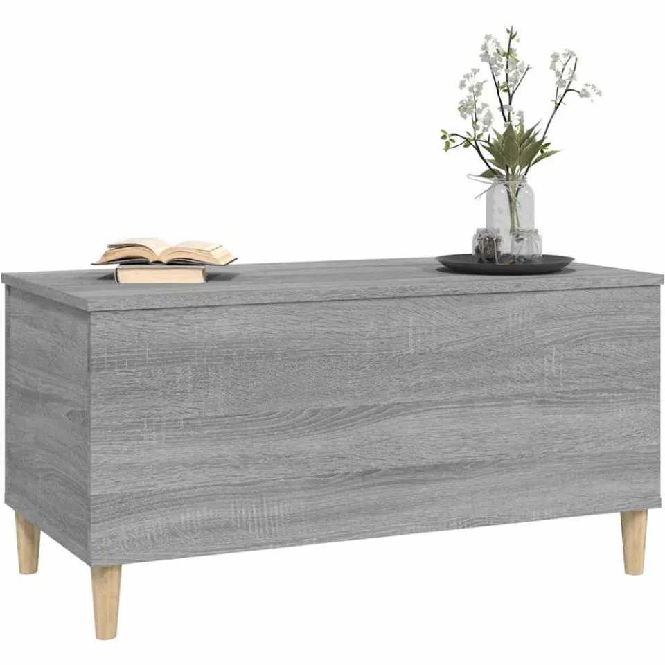 vidaXL Salontafel 90x44,5x45 cm bewerkt hout grijs sonoma eikenkleurig, foto 3
