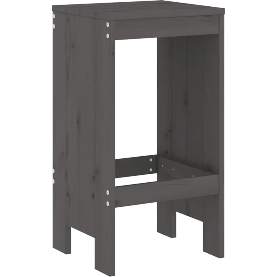 vidaXL 7-delige Tuinbarset massief grenenhout grijs, foto 4
