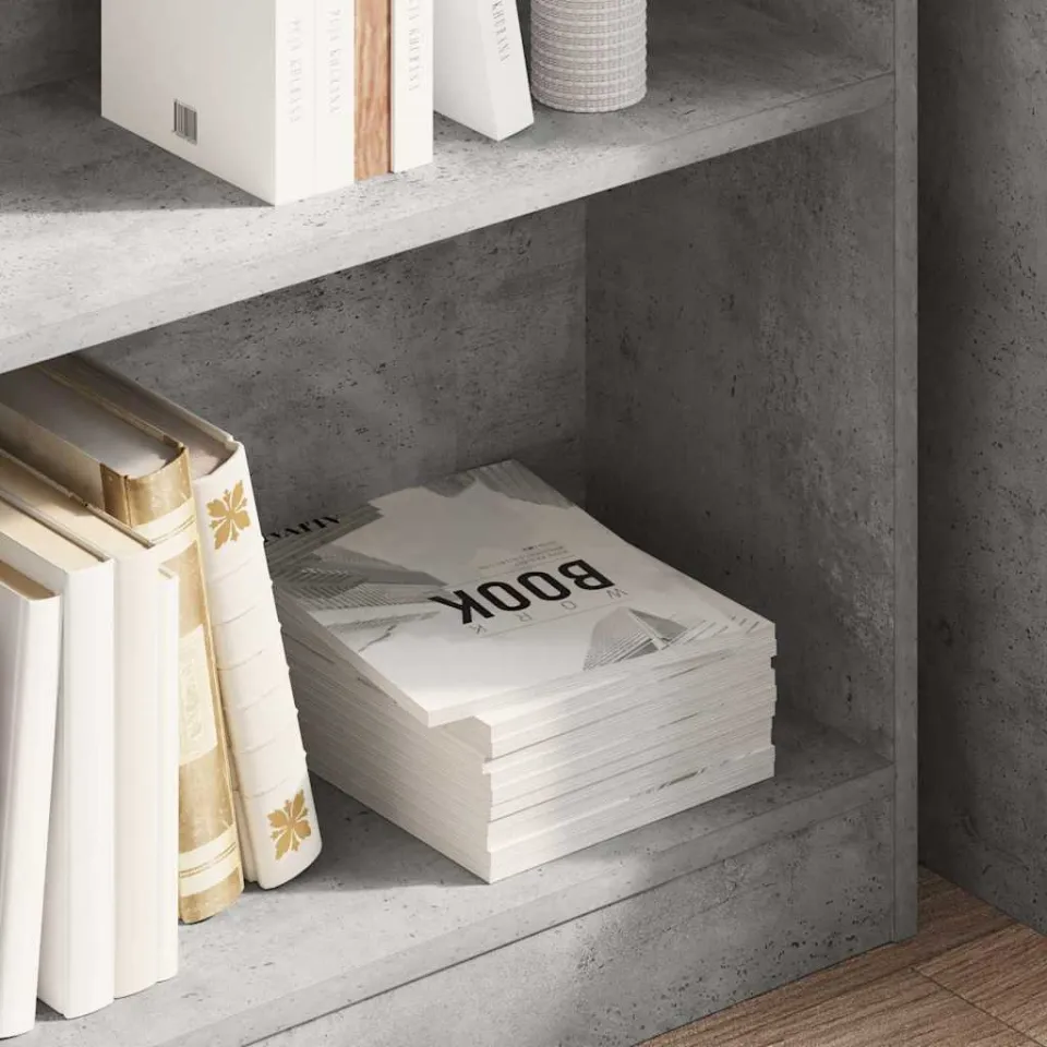 vidaXL Boekenkast 80x24x75 cm bewerkt hout betongrijs grijs, foto 4