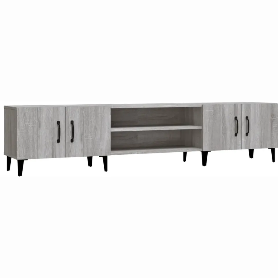 vidaXL Tv-meubel 180x31,5x40 cm bewerkt hout grijs sonoma eikenkleurig