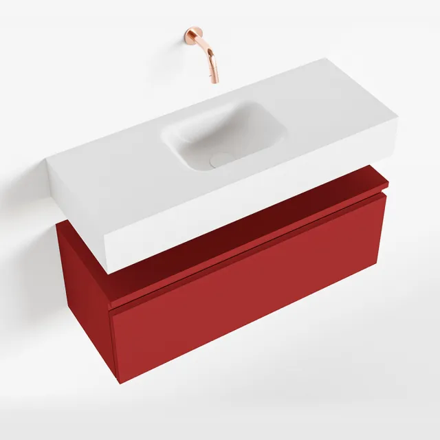 Mondiaz ANDOR 80cm toiletmeubel fire. LEX 80cm wastafel talc midden geen kraangat