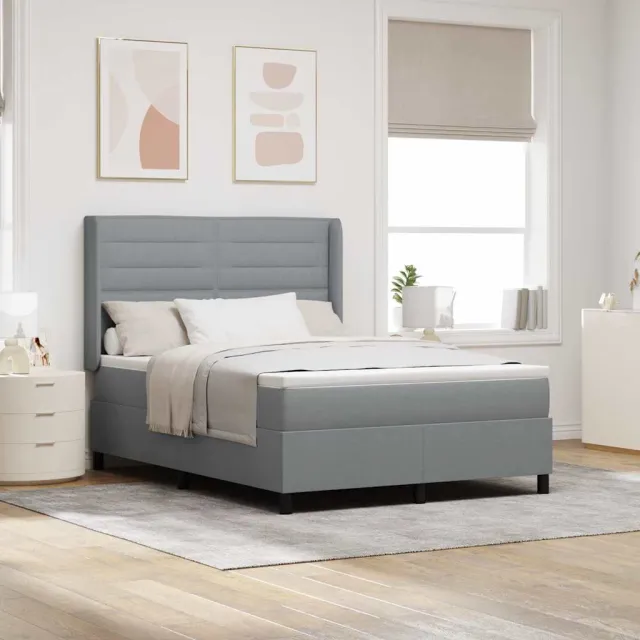 vidaXL Boxspringbed met kussen Lichtgrijs 200 x 160 cm Stof
