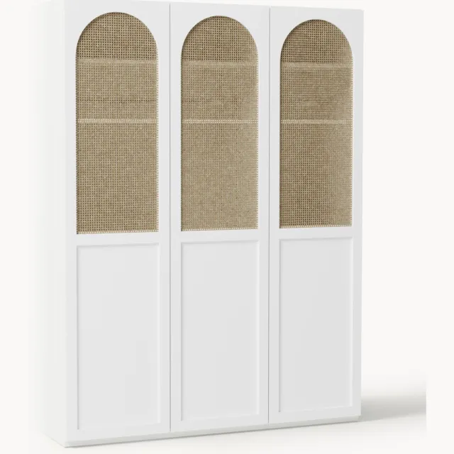 Westwing Collection Modulaire draaideurkast Jeanne, 150 cm breed, diverse opties Wit