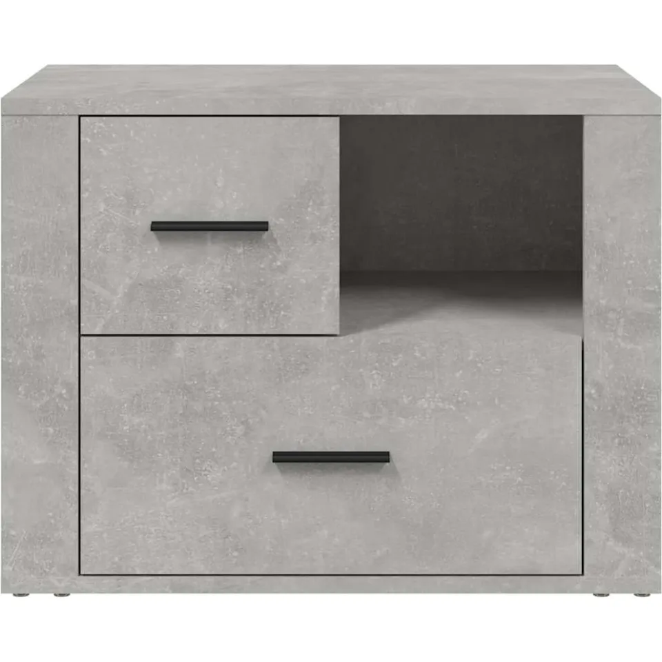 vidaXL Nachtkastje 60x36x45 cm bewerkt hout betongrijs grijs, foto 4