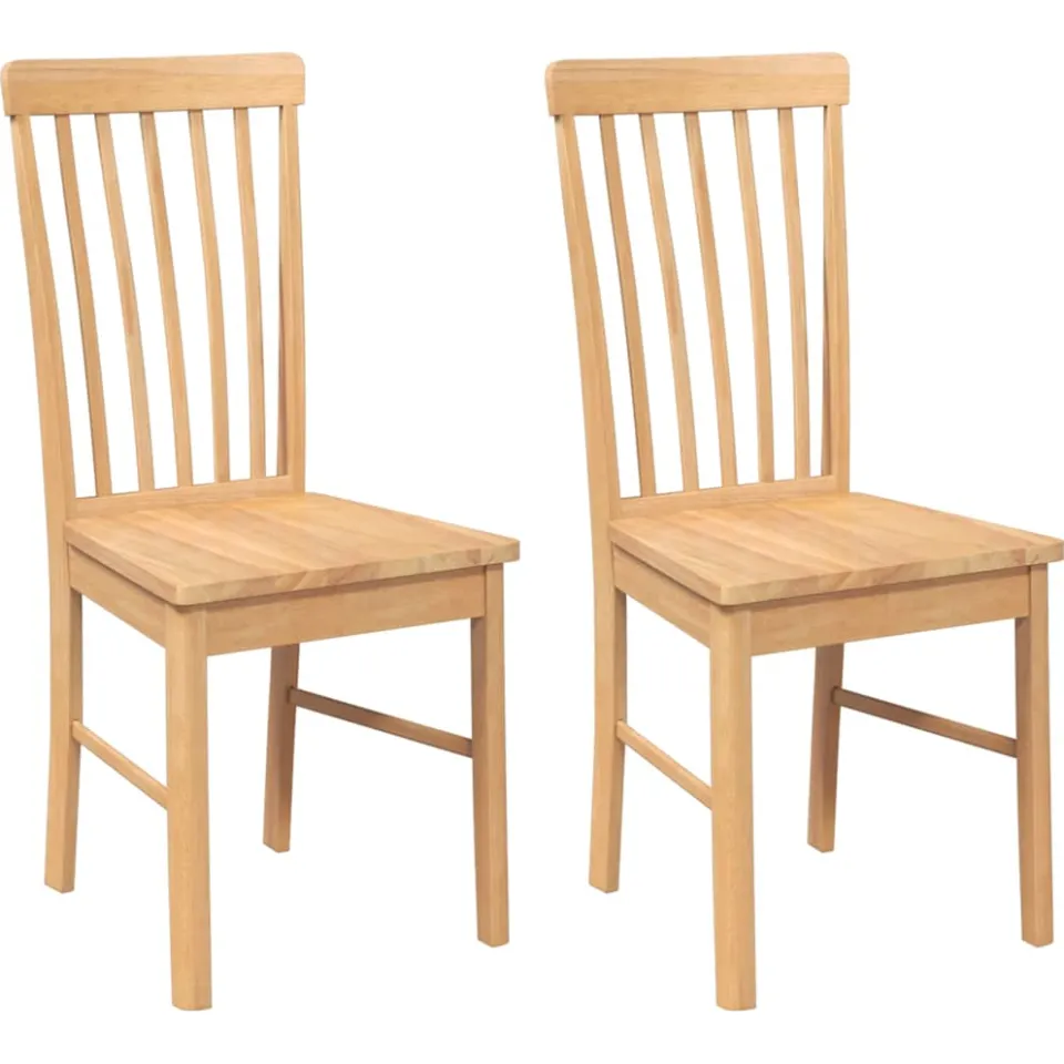 vidaXL Eetkamerstoelen 2 st massief hout rubber Bruin