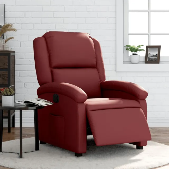 vidaXL Fauteuil verstelbaar elektrisch kunstleer wijnrood