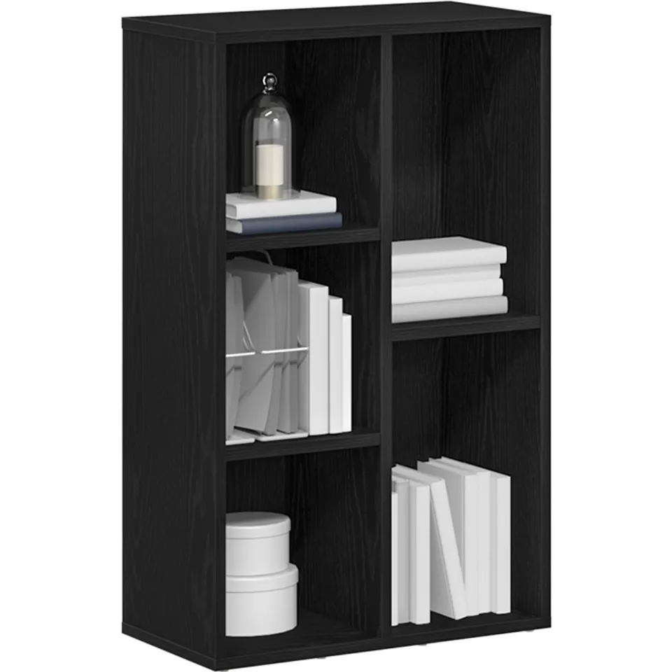 vidaXL Boekenkast Zwart Eiken 50x25x80 cm Engineered Wood