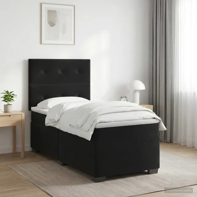 vidaXL Boxspringbed met matras Zwart 80 x 200 cm Fluweel
