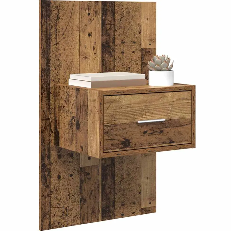 vidaXL Nachtkastje 2 st Oudhout 50 x 32,5 x 80cm Bewerkt hout Bruin
