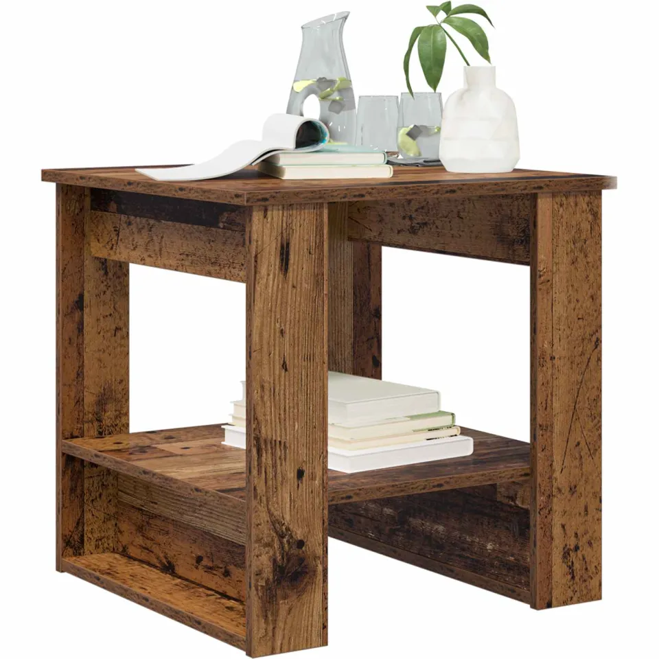 vidaXL Salontafel Oudhout 51 x 50 x 50 cm Bewerkt hout Bruin