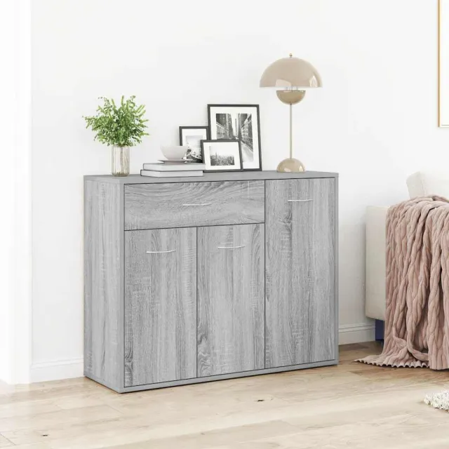 vidaXL Dressoir 88x30x70 cm bewerkt hout grijs sonoma eikenkleurig, foto 2
