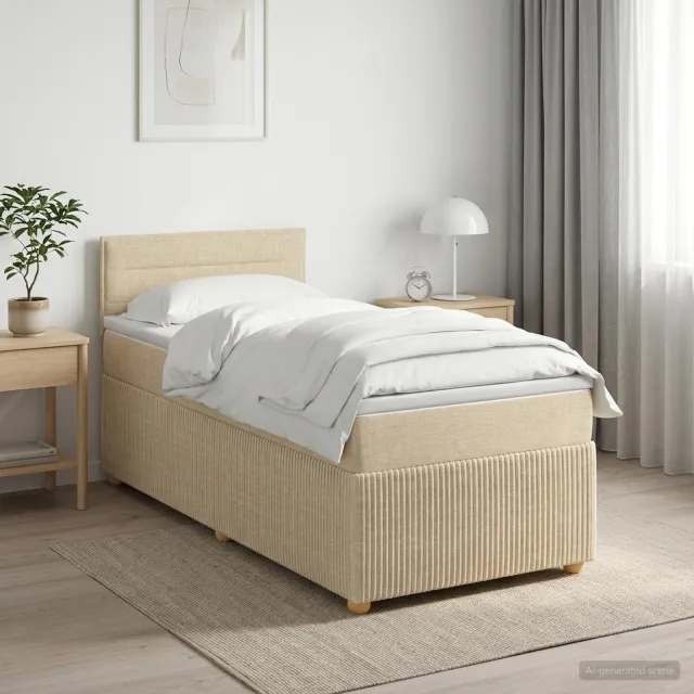 vidaXL Boxspringbed met matras Crèmekleurig 80 x 200 cm Stof
