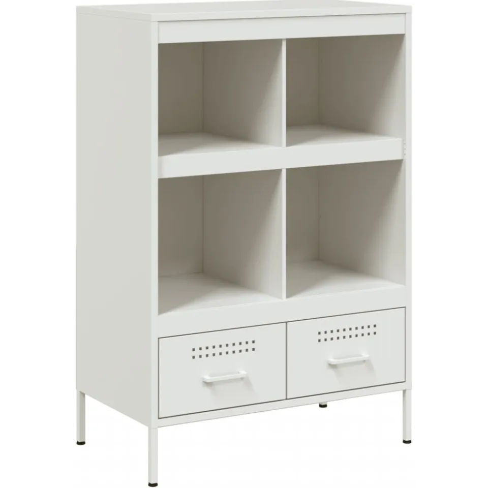 vidaXL Hoge kast 68x39x101,5 cm staal wit