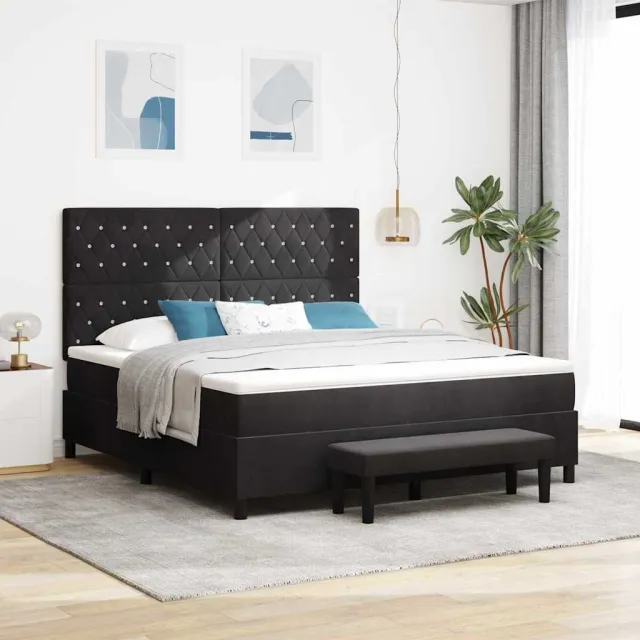 vidaXL Boxspring bed met hoofdeinde Zwart 200 x 180 cm Fluweel