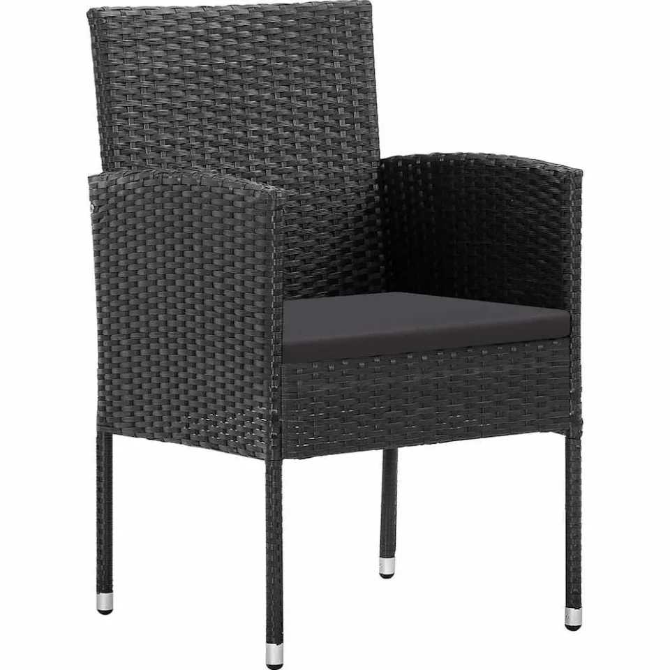 vidaXL 5-delige Tuinset zwart