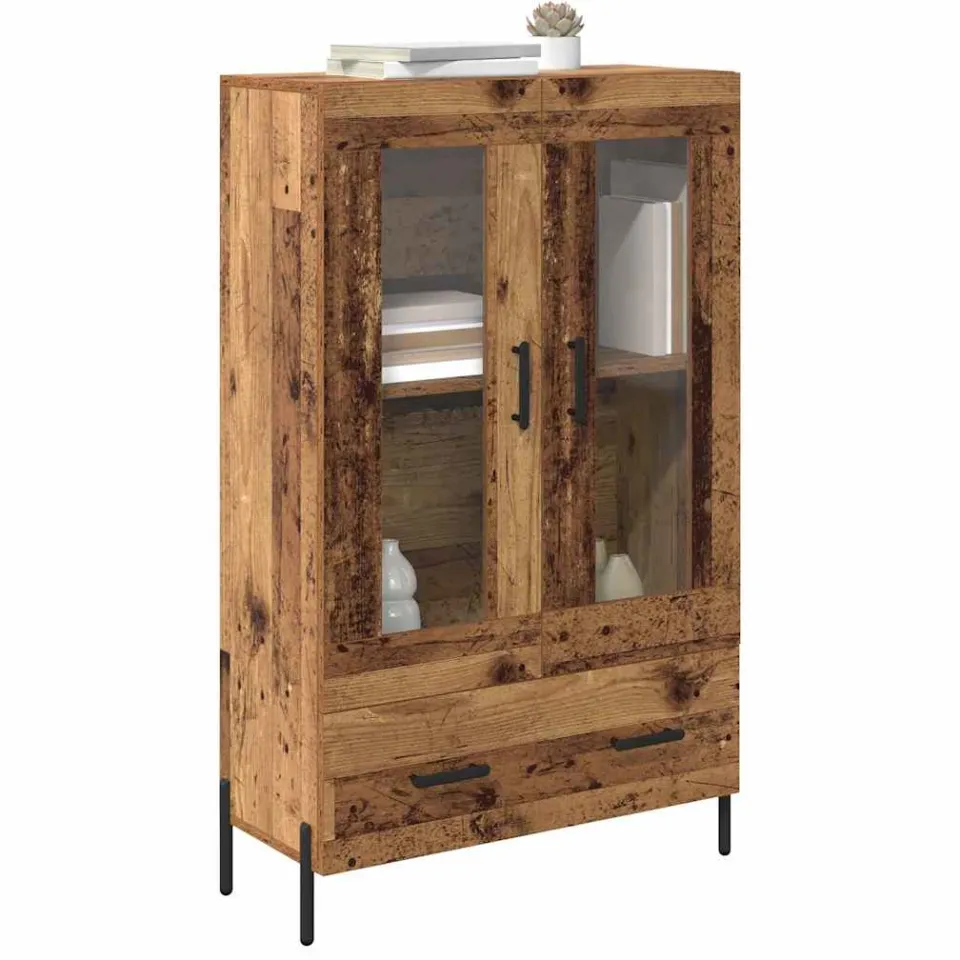 vidaXL Highboard CORONA Oud Hout 69,5 x 31 x 115 cm Bewerkt hout Bruin