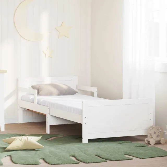 vidaXL Bedframe met uitschuifbaar matras Wit 80 x 200 cm
