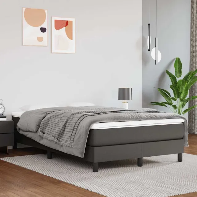vidaXL Pocketveringmatras medium 120x200x20 cm kunstleer grijs