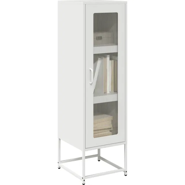 vidaXL Hoge kast 36x39x123 cm koudgewalst staal wit