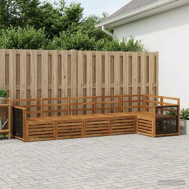 vidaXL Buiten bankenset 6 st 6-zits Naturel Massief Acaciahout