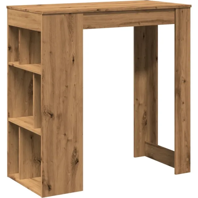 vidaXL Bartafel - met - rekken - 102x50x103,5 - cm - hout - artisanaal - eikenkleur artisanaal eiken