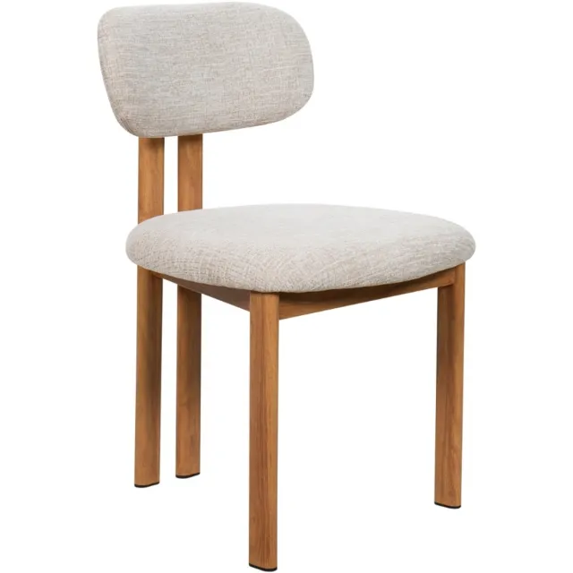 Giga Meubel Eetkamerstoel Noor - Stof/Staal - Beige/Naturel - Set van 2