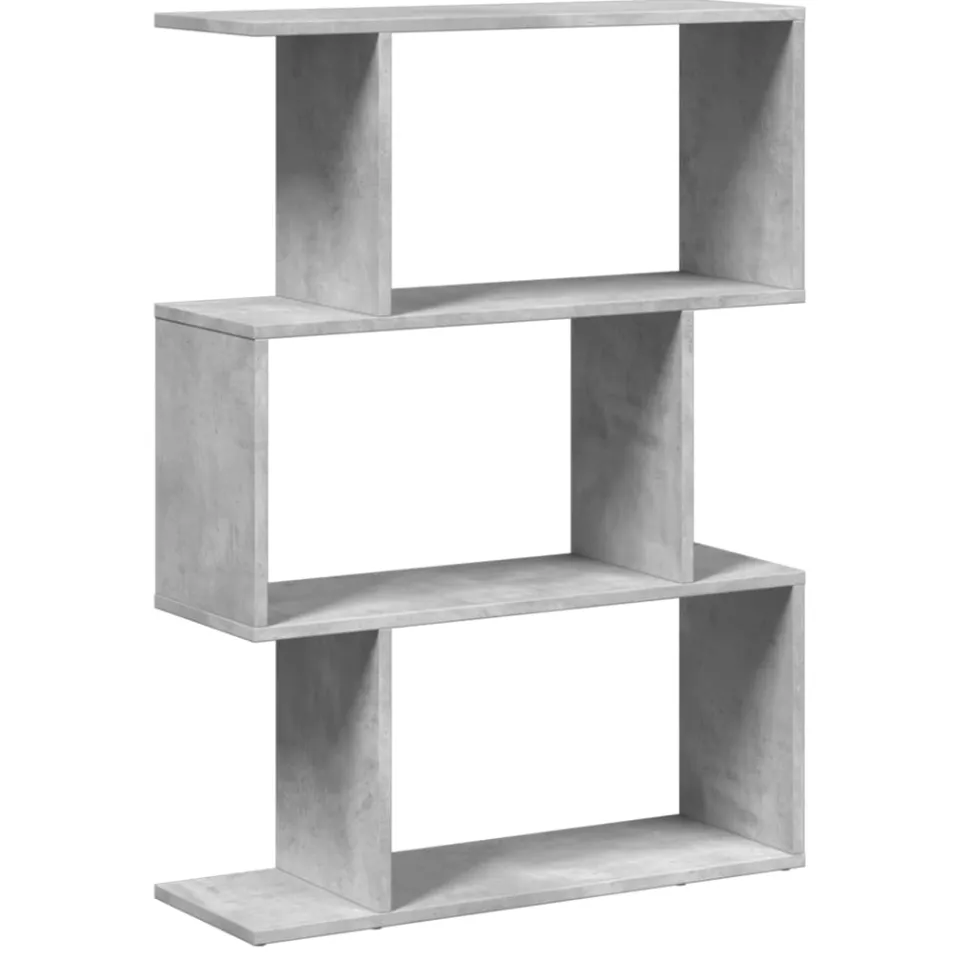 vidaXL Kamerscherm / boekenkast 3-laags 70x24x97 cm hout betongrijs grijs, foto 3