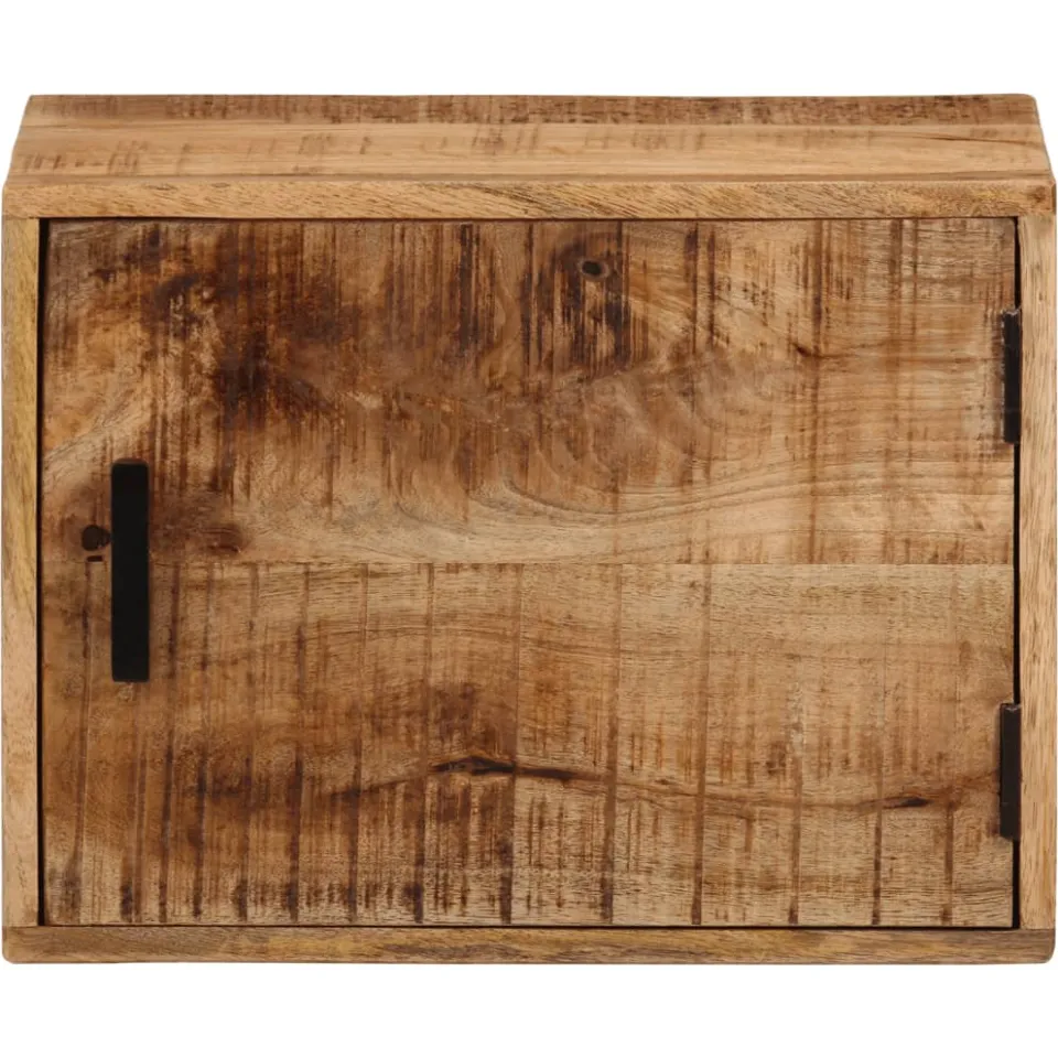 vidaXL Nachtkastje wandgemonteerd 40x30x25 cm massief mangohout bruin, foto 3
