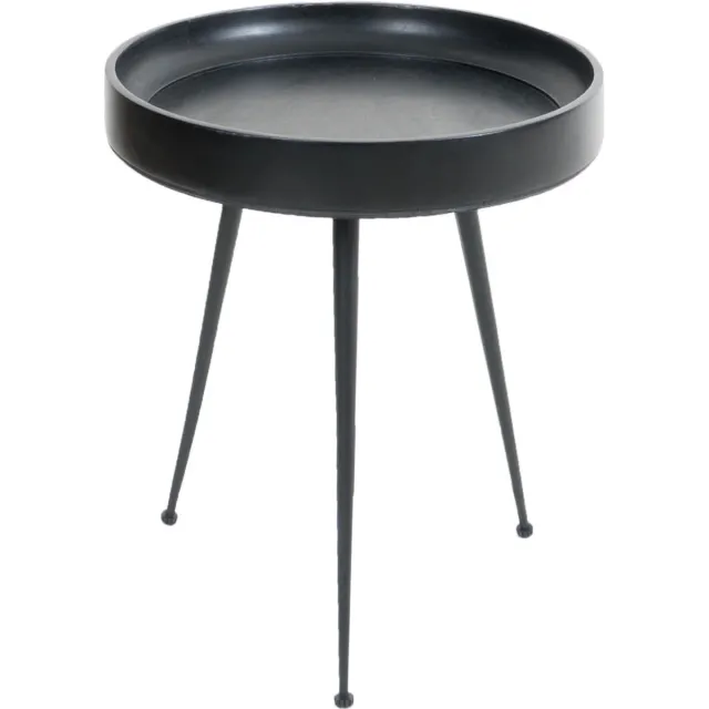Home67 Salontafel Sarno Zwart 40 x 40 cm - Rond - Industrieel