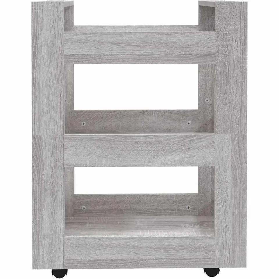 vidaXL Keukentrolley 60x45x80cm bewerkt hout grijs sonoma eikenkleurig, foto 4