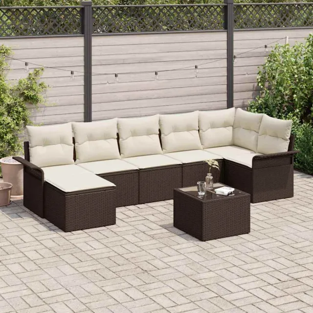 vidaXL Tuin Sofa Set 8 st Bruin poly rattan, foto 2