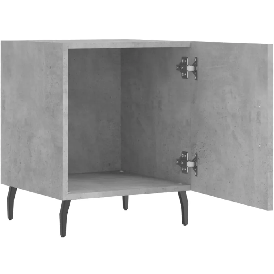 vidaXL Nachtkastjes 2 st 40x40x50 cm bewerkt hout betongrijs grijs