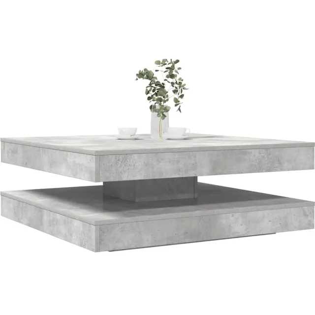 vidaXL Salontafel 360 graden draaibaar 90x90x34,5 cm betongrijs