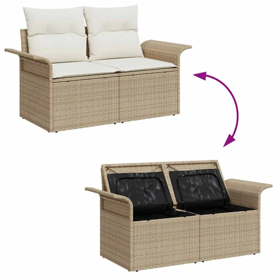 vidaXL Tuin Sofa Set 5 st Beige [Synthetisch]: Poly Rattan, foto 4