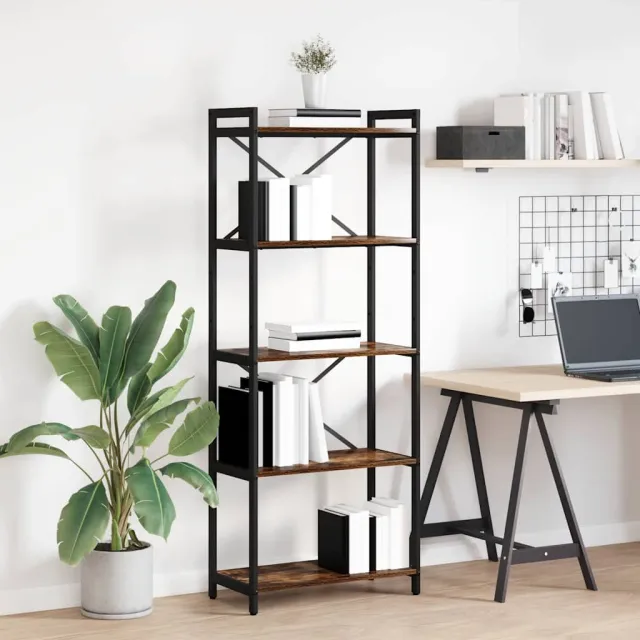 vidaXL Boekenkast 60 x 30 x 155 cm Bewerkt hout Gerookt eiken Bruin